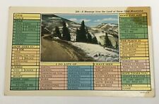 Denver, CO Postcard A Message From The Land Of Snow Clad Mountains vtg 1950s R13