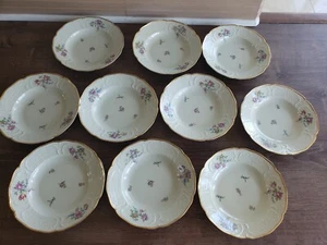 Rosenthal Selb Germania US.Zone Sanssouci set di 10 ciotole per zuppa finiture oro 10"d - Foto 1 di 13