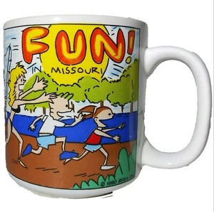 Vintage 1990 Destination Fun! Missouri Souvenir Coffee Mug 9 FL OZ White Cup MO - Picture 1 of 12