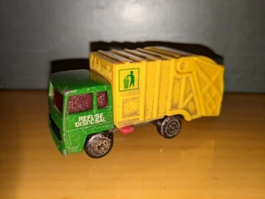 Vintage Matchbox Refuse Disposal Garbage Truck Superfast rare green and yellow - Picture 1 of 8