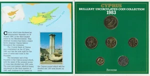 CYPRUS 1983 CENTRAL BANK OF CYPRUS BRILLIANT UNCIRCULATED COIN COLLECTION - Picture 1 of 3