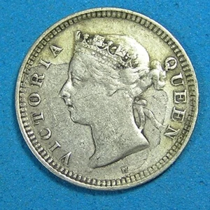 1900-H Hong Kong 5 Cents Silver Coin Victoria, Combined Shipping - Picture 1 of 3
