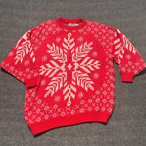 Vintage Ugly Christmas Sweater Medium Made In Italy Ski Winter red Womens - Picture 1 of 9