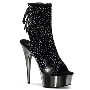 PLEASER DELIGHT-1018RS Women's 6" Heel Platform Open Toe Ankle W/ RS Boots - Picture 1 of 6