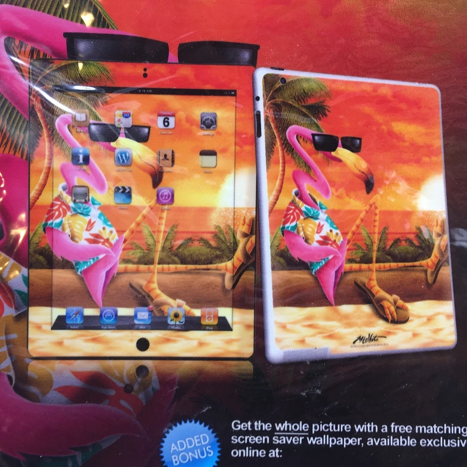 DecalGirl Skin Kit - Apple iPad 2 Pink Flamingo Protective SKIN & WALLPAPER - Image 1 of 4