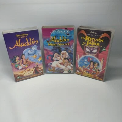 Aladdin VHS Bundle- 3 Films - Walt Disney - Return Of Jafar - King Of Thieves - Bild 1 von 4