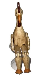 Large Wood Rustic Rooster With Movable Legs And Wings.shelf Sitter - Picture 1 of 2