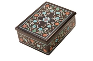 7"x6" Marble Jewelry Box Inlay Pietra dura trinket  Handmade Art decor inlay - Bild 1 von 5
