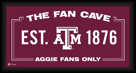 Texas A&M Aggies Framed 10" x 20" Fan Cave Collage Cover