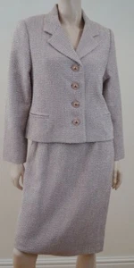 MELANIE BAKER LONDON rosa & lila strukturierte formelle Jacke & kurzer Rock Anzug - Bild 1 von 12