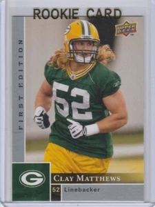 CLAY MATTHEWS 1st Edition SILVER ROOKIE CARD Green Bay Packers 2009 FOOTBALL RC - Picture 1 of 2