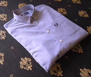Fred Perry size M Slim Men's Casual Shirts Blue - Picture 1 of 12