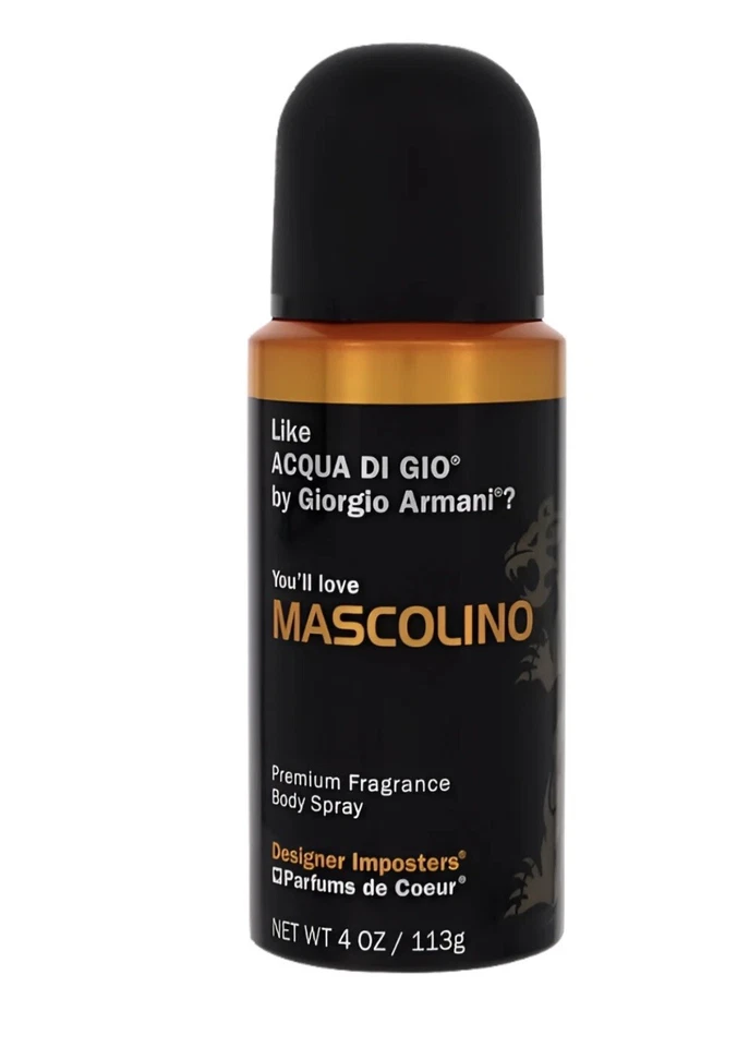 Designer Imposters Mascolino от Parfums De Coeur спрей для тела 4 унц/120 мл для мужчин - Изображение 1 из 1