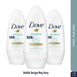 DOVE SENSITIVE ANTIPERSPIRANT DEODORANT ROLL ON, FRAGRANCE-FREE  (3 pack) - Picture 1 of 7