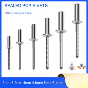 SEALED POP RIVETS CLOSED DOME HEAD BLIND SEALING STAINLESS STEEL 3mm - 6.4mm - Picture 1 of 71