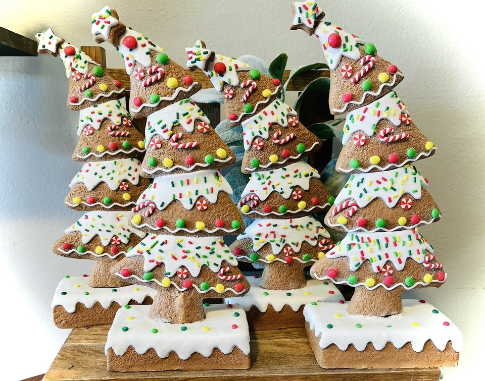 "4 nuevos paquetes de árbol Grinch tierra caramelo esmerilado pan de jengibre 9"" Navidad" Foto 1 de 1