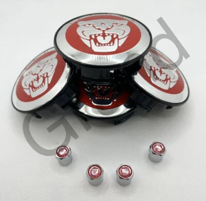 Fits Jaguar Red Wheel Center Caps 59mm & Air Caps S-Type X-type XF XJ8 XEL XJ XK - Picture 1 of 13