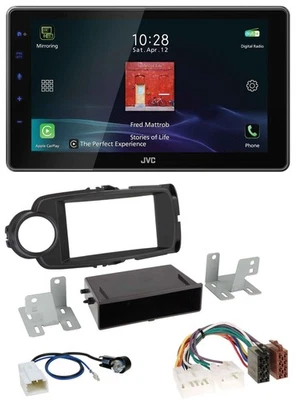 JVC DAB MP3 Bluetooth USB Autoradio für Toyota Yaris (11-14) - schwarz - Bild 1 von 4