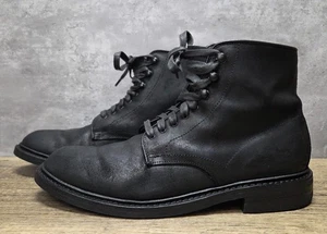 Stivali stringati Allen Edmonds uomo Higgins Mill neri scamosciati cerati taglia 8,5 D - Foto 1 di 8