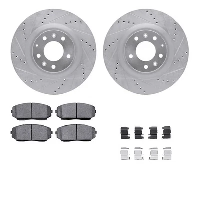For Mazda CX-9 07-15 R1 Concepts Drilled & Slotted Front Brake Kit w 5000 Pads - Image 1 of 4