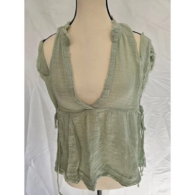 Free People 'Delicate' Gauze Tie Side Peplum Halter Top M - Image 1 of 4