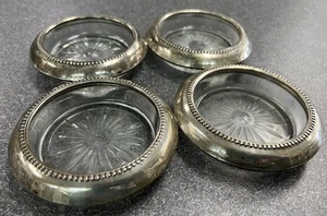 Posavasos Wallace de plata de ley con cuentas de vidrio cortado chatarra/uso - Imagen 1 de 3