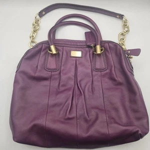 Coach Kristin Purple Leather Satchel Bag Purse E1071-15339 Double Handle - MINT - Picture 1 of 10