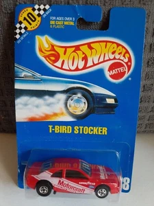 1991 Hot Wheels Blue Card Series #88 T-BIRD Stocker Red/White BWs Speed Points - Picture 1 of 12