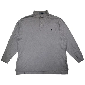 Polo uomo Ralph Lauren polo maglia elasticizzata taglia 2XLB grande e alta grigia statica - Foto 1 di 8