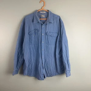 LL Bean VTG Men Shirt Size XL Long Sleeve Cotton Light Blue Washed Button Up - Picture 1 of 10