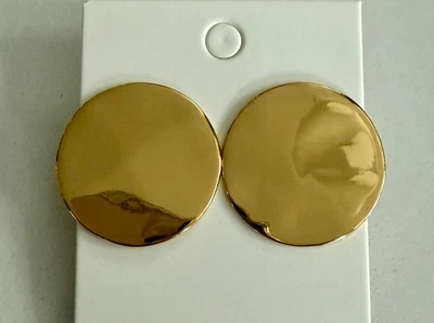 J. Crew Goldtone Disc Post Earrings Wavy Texture Foto 1 de 4