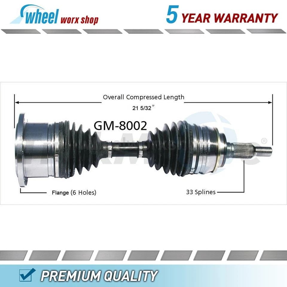 Front Left CV Axle Shaft for Chevrolet K2500 5.0L 4WD 1988-1995 1997 1998 - Image 1 of 1