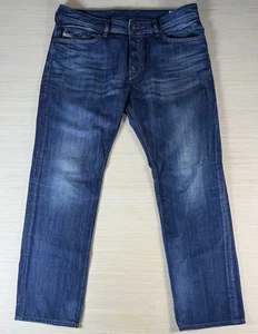 Diesel Waykee Button Fly Straight Blue Denim Jeans Men's 34x32 - Picture 1 of 6