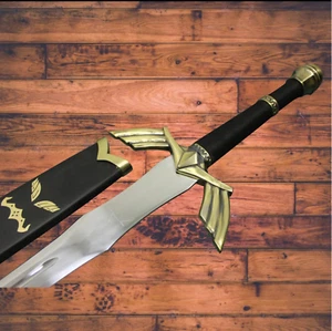 Vollständig handgefertigtes Legend of Zelda Replik-Schwert (schwarz und gold) mit Scheide - Bild 1 von 6