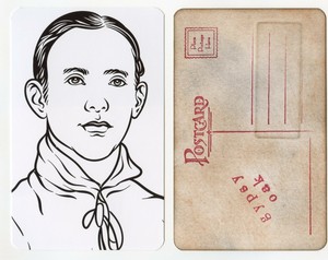 #0145 FRED TENNEY Handmade Gypsy Oak ARCADE Postcard RARE