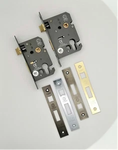 CE Rated-Euro Profile Mortice Door Lever Sash Lock Case Cylinder Keyhole 2.5/3" - Picture 1 of 9