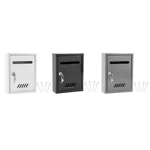 Wall Mounted Mailbox Security Drop Box Large Mail Insertion with 2 Keys Locking - Picture 1 of 22