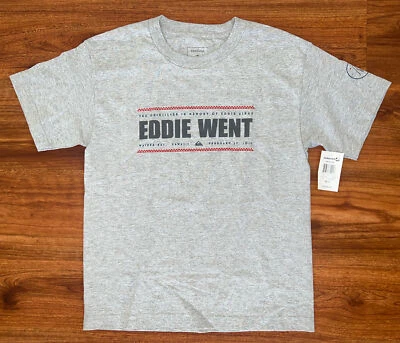 NWT NOS QUIKSILVER EDDIE WENT 2016 WAIMEA OAHU GRAY M MED SHIRT Boys Size 12 - Изображение 1 из 3