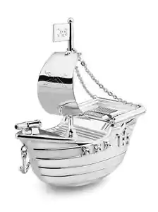 Hucha Barco Pirata Hucha Infantil Plateada Caja De Dinero Regalo - Imagen 1 de 8