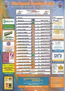 Teamsheet - Blackpool v Notts County 2002/3 (30 Nov) - Picture 1 of 1