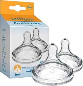 Dr. Brown's Options+ Wide-Neck Bottle Teat, Level 3 (6m+) Pack of 2 - Picture 1 of 6
