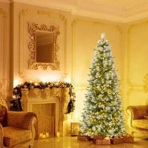 6 FT Pre-Lit Artificial Christmas Tree w/ 580 Frosted Tips 280 LED Lights - Picture 1 of 12