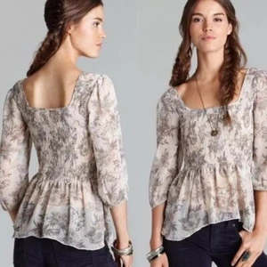Free People Women's "French Courtship" Peplum Blouse Size Medium - Picture 1 of 4