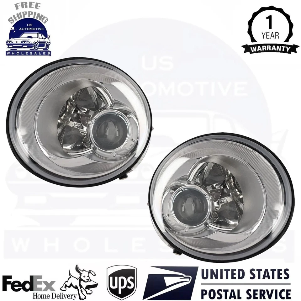 Nuevo montaje de faro lateral derecho e izquierdo para Volkswagen Beetle 2006-2011 halógeno Foto 1 de 4