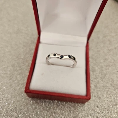 Anillo de espoleta de zafiro azul Kanchanaburi platino sobre plata de ley Foto 1 de 4