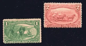 U.S. BRIEFMARKE #285-286 — 1c + 2c TRANS-MISSISSIPPI - 1898 - UNGEBRAUCHT - Bild 1 von 2