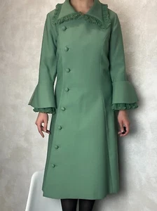 Vintage 60s/70s Ann Michael London Designer Dress Green size UK 14 US 12 M - Picture 1 of 23