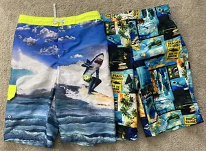Lot of 2 OP Ocean Pacific Long Board Swim Shorts Size XXL 2X Boys 18 SHARK - Picture 1 of 9