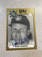 Don August Autographed 1994 Miller 25th Anniversary Card Milwaukee Brewers A-235