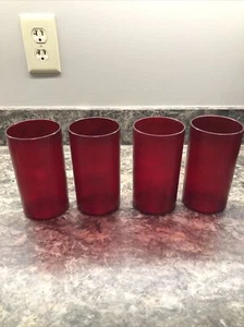 Ruby Red 20 Oz Tumblers By Terrazzo - Set Of 4 - Picture 1 of 15